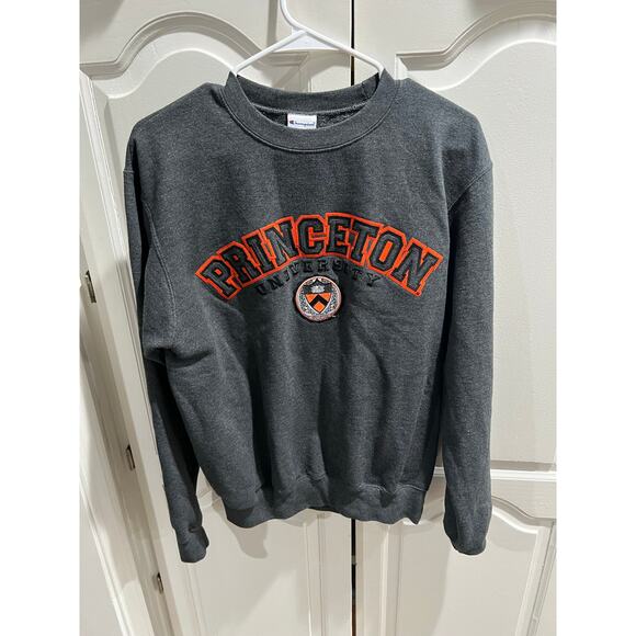 Champion Princeton University Crewneck Sweatshirt Small Gray Embroidered College - Picture 1 of 8
